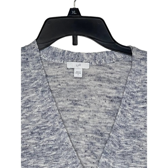 J Jill Women Cardigan Sweater V-Neck Front Button Long Sleeve Pockets Gray Small - Picture 5 of 11